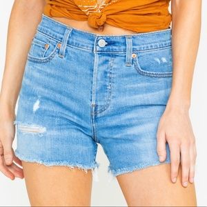 Levi’s distressed high waisted shorts